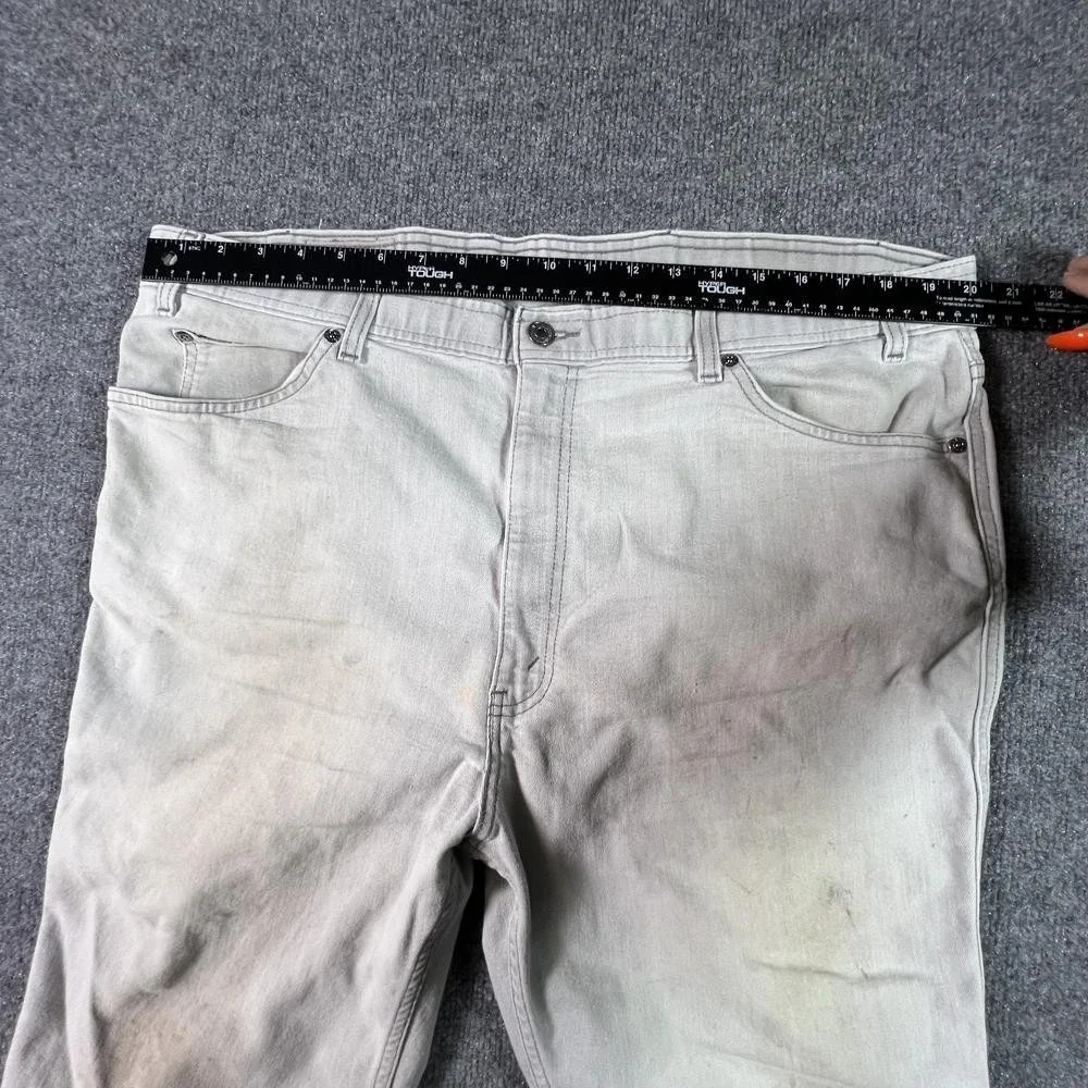 Vintage Levis Jeans Mens 44x23 Gray Cotton Denim Straight Leg Workwear Capri